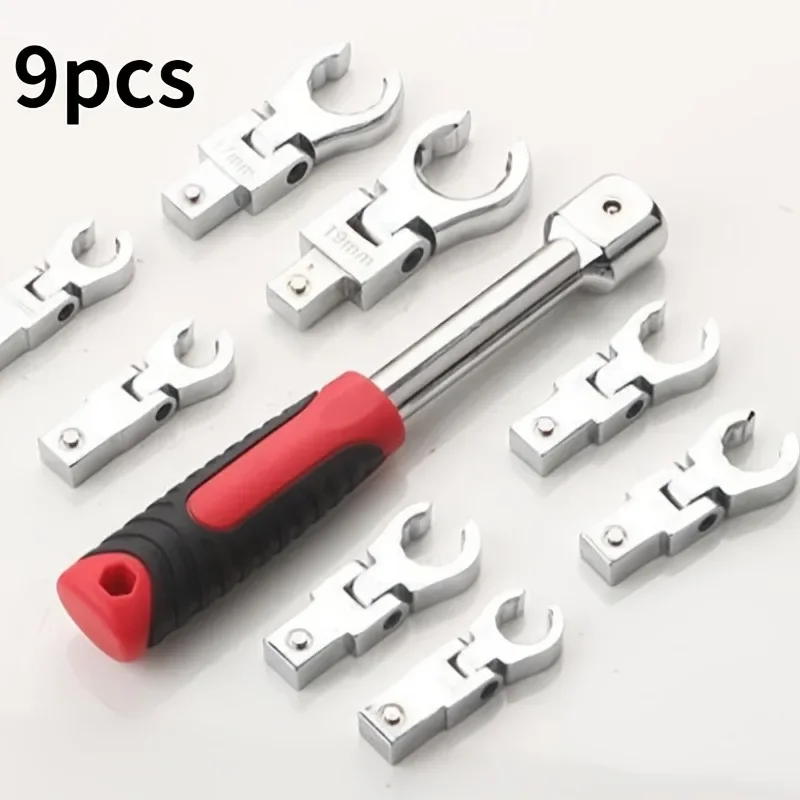 

BIESUO Multi-function Ratchet Wrench Set with Detachable Swivel Head, 180° Ratchet Wrench for Automotive Maintenance