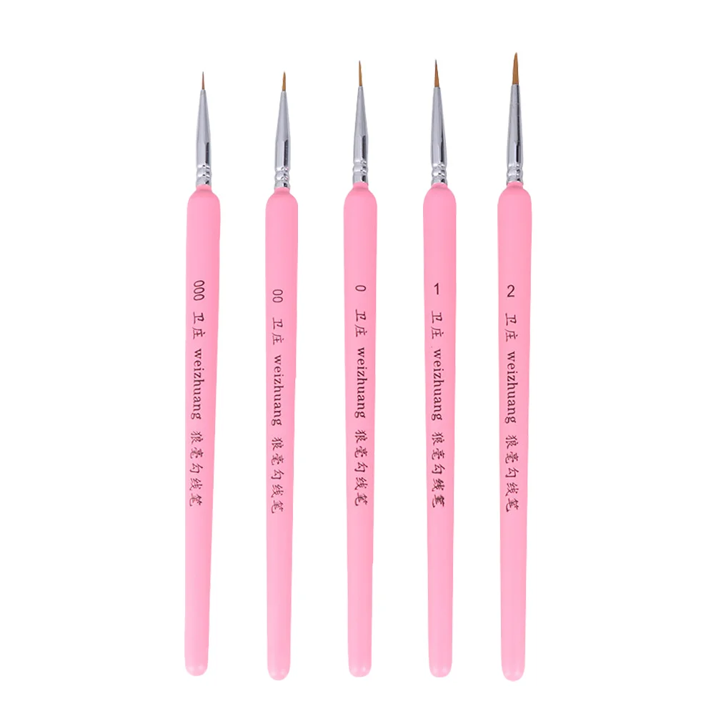 

5pcs Detail Paint Brush Set Fine Tip For Acrylic Watercolor Oil Painting Miniature Art Kids Beginners Professionals Wolf Hair