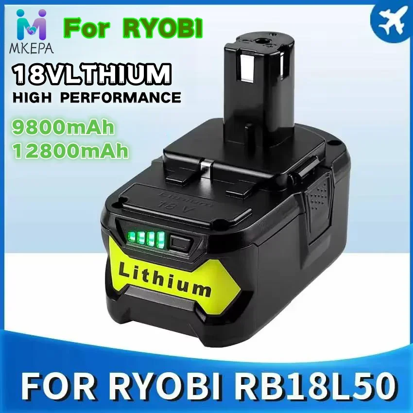 For Ryobi P108 18V 9800mAh 12800mAh Li-ion Replacement Battery BPL1820 P108 P109 P106 P105 P104 RB18L50 Power Tool Baterry