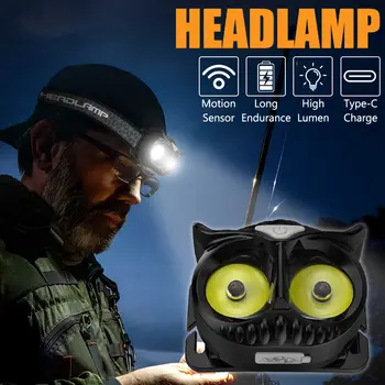 800LM OWL LED čelovka – vodotěsná a závěsná čelovka pro dospělé a děti, nastavitelná čelovka pro rybaření, kempování a venkovní použití. 10 nejlepší prodej LED světlomety Shenkenuo - №8