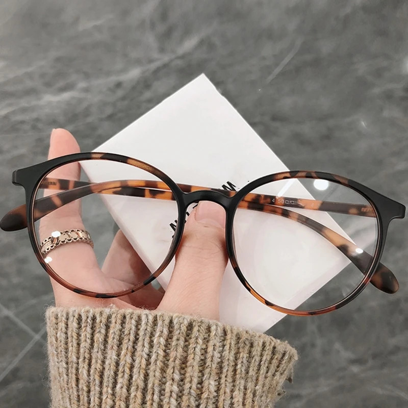 Women's Trendy Myopia Glasses Ladies Small Round Frame Minus Diopter Glasses Eyewear Transparent Vintage Eyeglasses Degrees