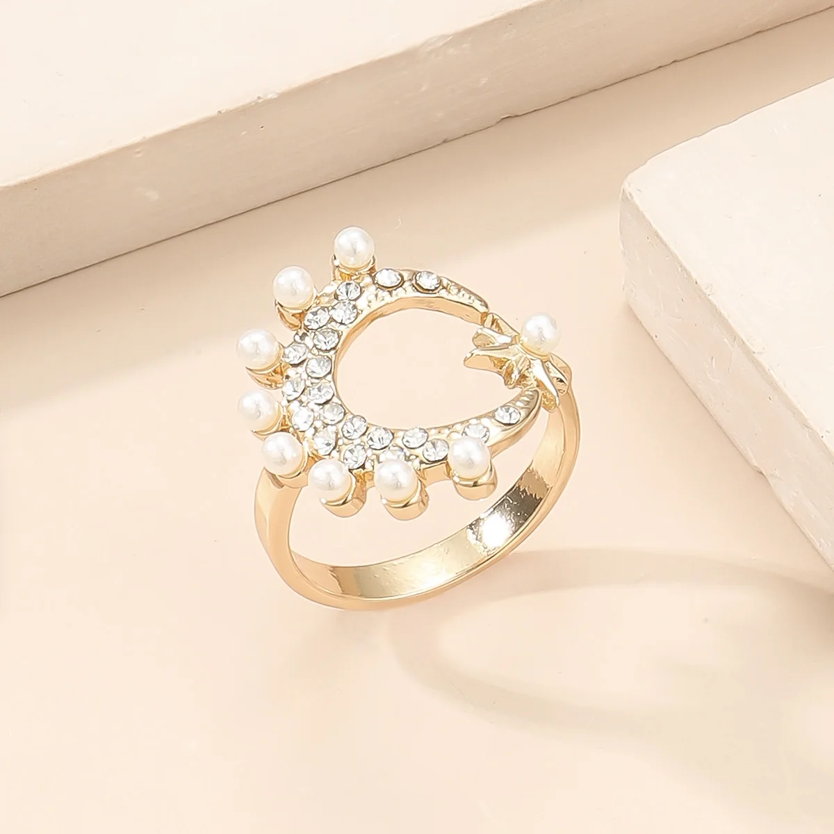 

1 шт., женское кольцо в форме Луны, со звездой