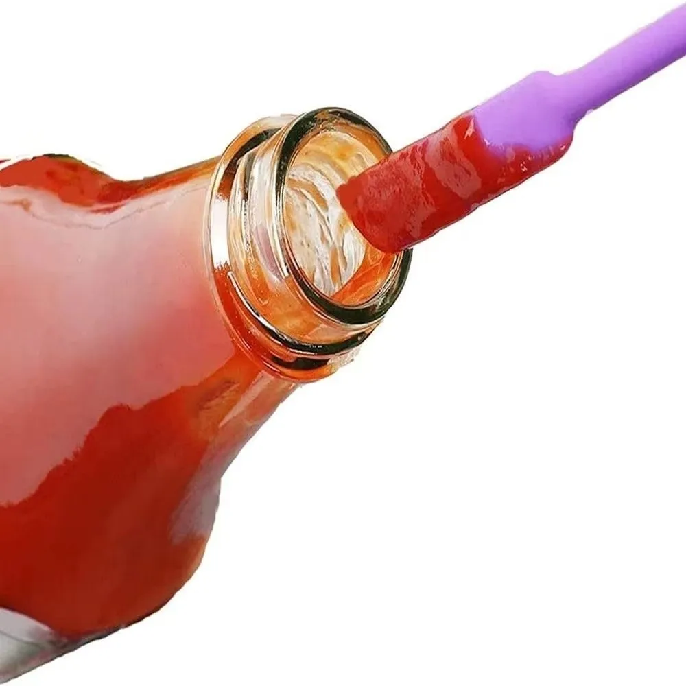 

4Pcs/Set Heat-resistant Mini Silicone Spatula Set Safe Easy To Clean Rubber Spatula Reusable Food Grade Jam Bottle Scraper