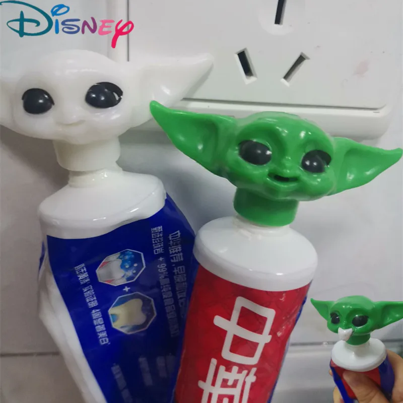 Disney Anime Baby Yoda Figure kids Toys Squeeze Toothpaste Star Wars Catoon Funny Toy Yoda Kawaii Model Bathroom Supplies Gift