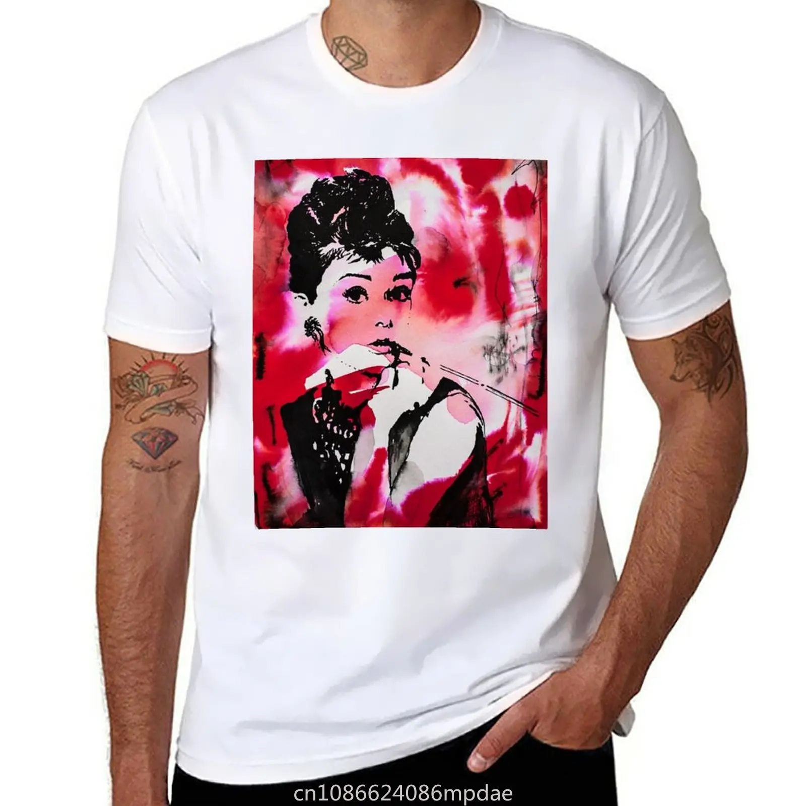 Audrey Hepburn T-Shirt aesthetic clothes anime clothes vintage shirts graphic tees black t-shirts for men