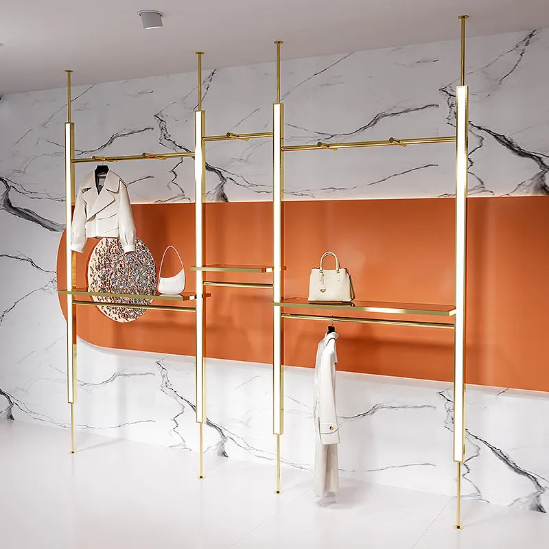 Clothing store display rack Wall hanging column Stainless steel clothes rack Special display rack for men's and women's