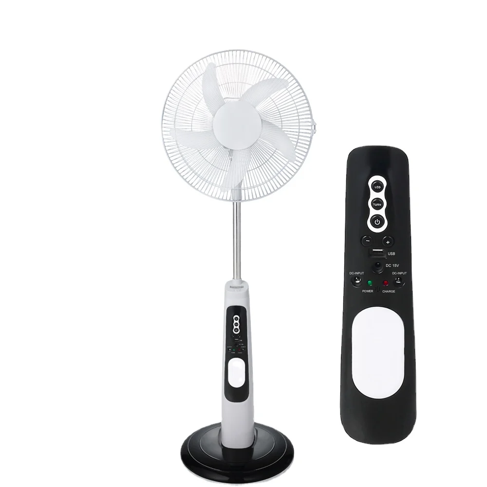 

12.8V Lithium Battery Portable Rechargeable Electric Fan Solar Rechargeable Stand Fan for Home Office