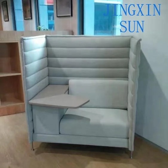 Modular Single Office Sofa With Laptop Table Seating Screen Partition for Lobby Public Spaces Focus Work Reading