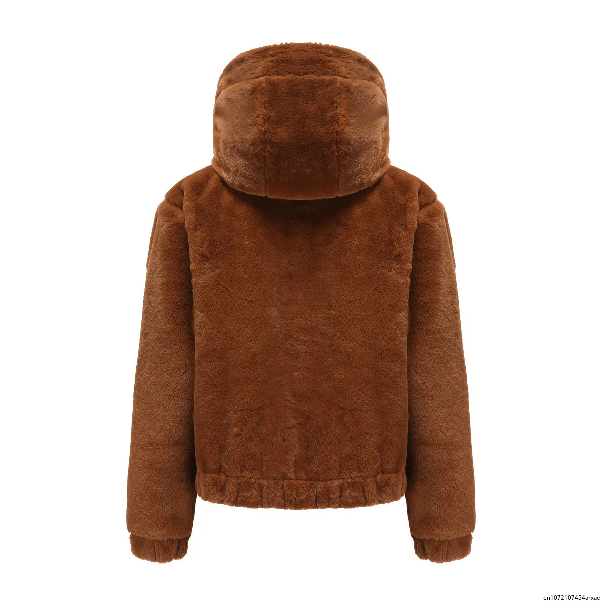 Veste à Capuche en Fourrure Artificielle pour Femme, Manteau Court, Cardigan en Peluche, Parkas Souriantes, Nouvelle Collection Automne et Hiver