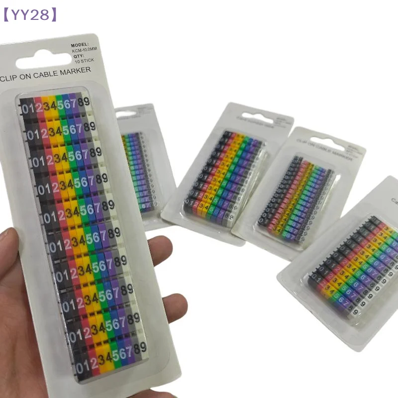 【YY28】1/3 Sets Colourful C-Type Cable Marker Number Tag Wire Markers For 2-3mm Wire Conspicuous And Easy To Identify{Y}