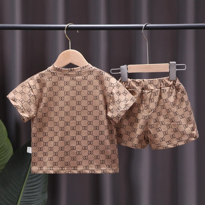 Toddler Baby Boys Summer Clothes Short Sleeve T-Shirt Tops And Shorts 2pcs Infant Suit Baby Girls 1 2 3 4 5 Years Old Soprt Set