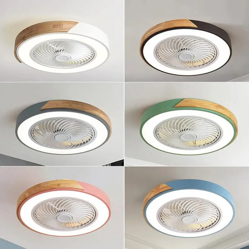 

Modern Wood Ceiling Fan Light with Remote Control Dimmable 3 Color Timing LED Bedroom Lliving room ceiling fans light