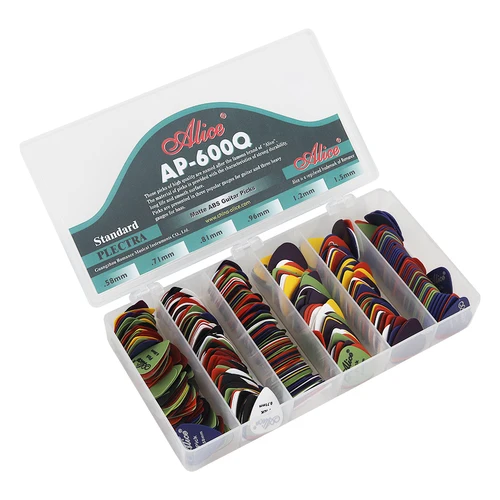 Imagen 2 del producto 600 Uds Alice AP-600Q púas de guitarra eléctrica acústica ABS mate púas antideslizantes colores y espesor surtidos al por mayor