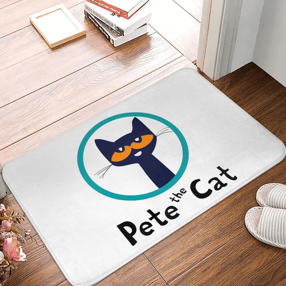 Cartoon Movies Pete The Cat Logo Doormat Kitchen Entrance Home Floor Mat Anti-slip Carpet Rug for Bathroom Footpad Mats