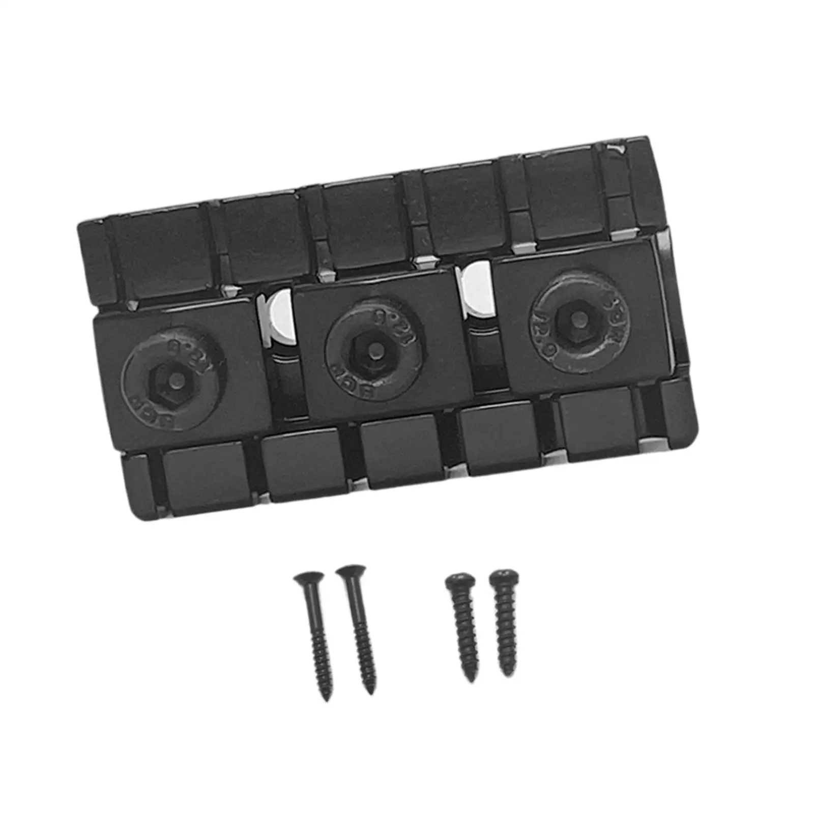 Electric Guitar Nut Locking Bridge Nut with Screws for Headless 6 String Guitars Guitar Parts Replacement