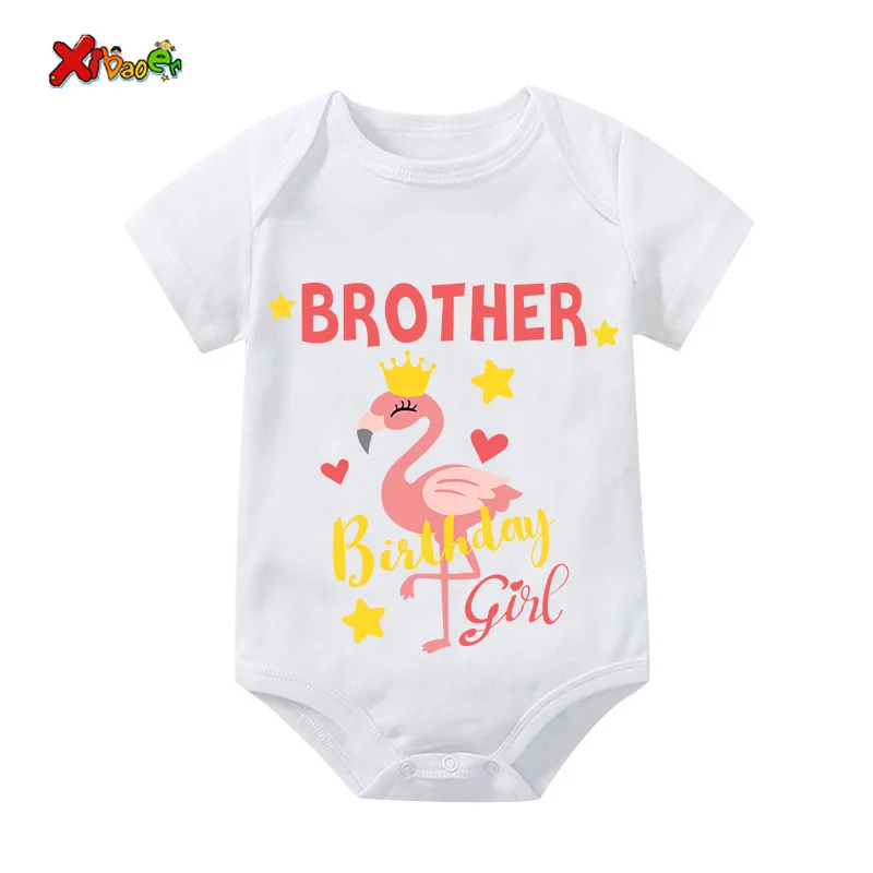 

Birthday T Shirt for Girls Family Matching Flamingol Clothes Kid Boy Shirt 2st 1st 3 Year Party Girl Clothing Outfit Custom Name