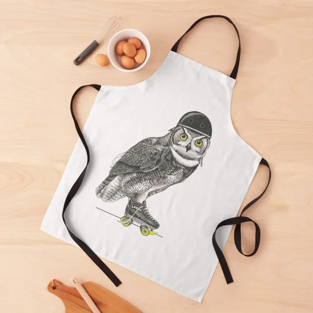 

Roller Derby Owl Apron For Nail Stylist Teacher household woman christmas kitchen cloths Apron