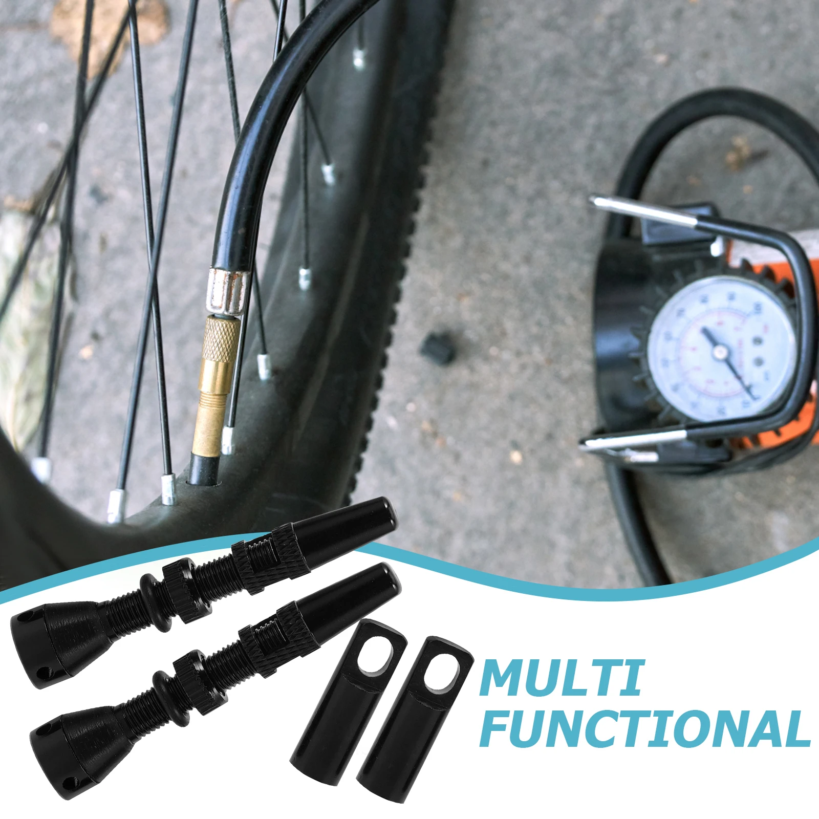 

1 set 1 Set Bicycle Tubeless Valve Stem Heavy Duty Replacement Sturdy Anti-Leak Tire Stem Easy Install For All Bikes