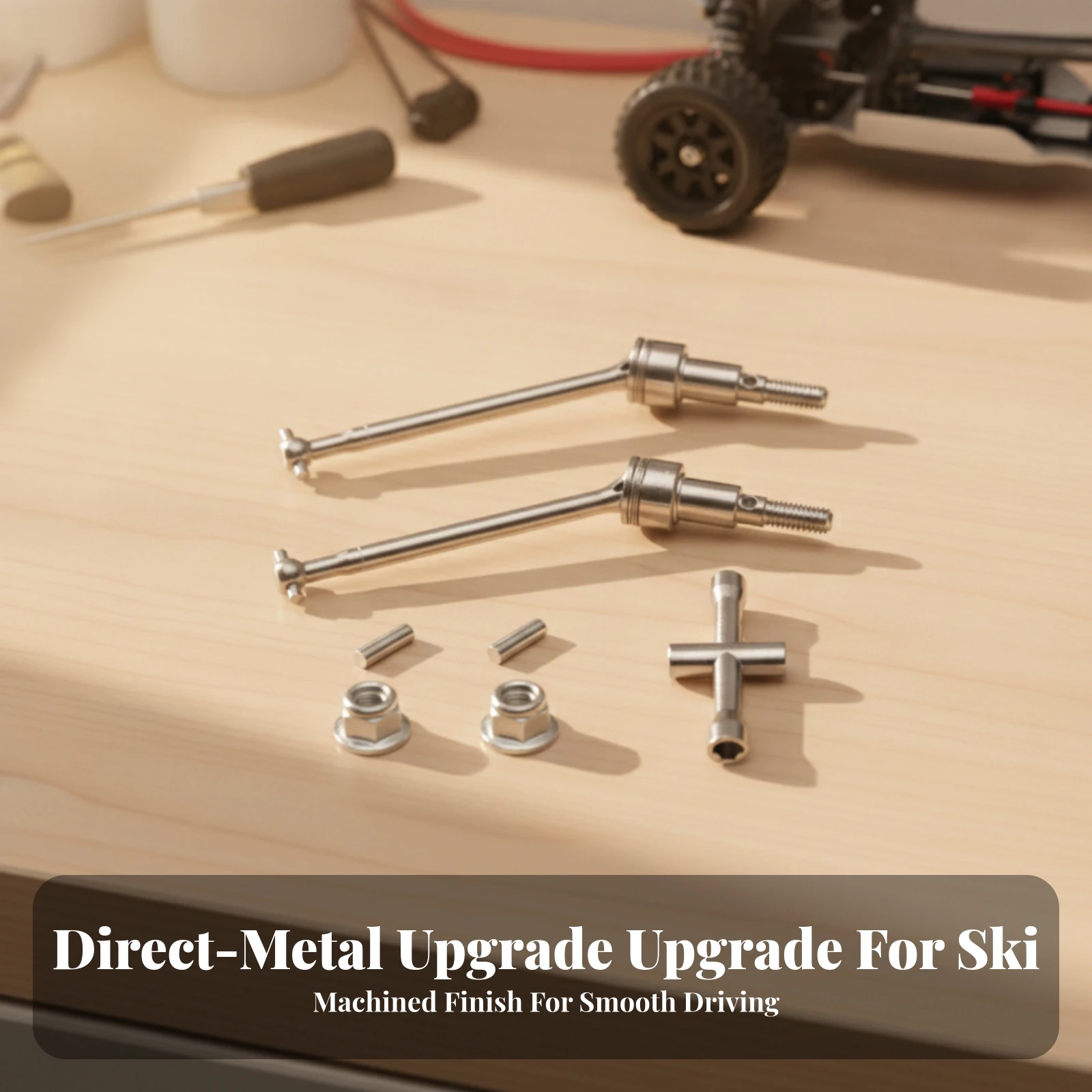 RC Drive Shaft with Cross Wrench Sturdy Drive Shaft Assembly RC Driveshaft Alloy Driveshaft Brushless