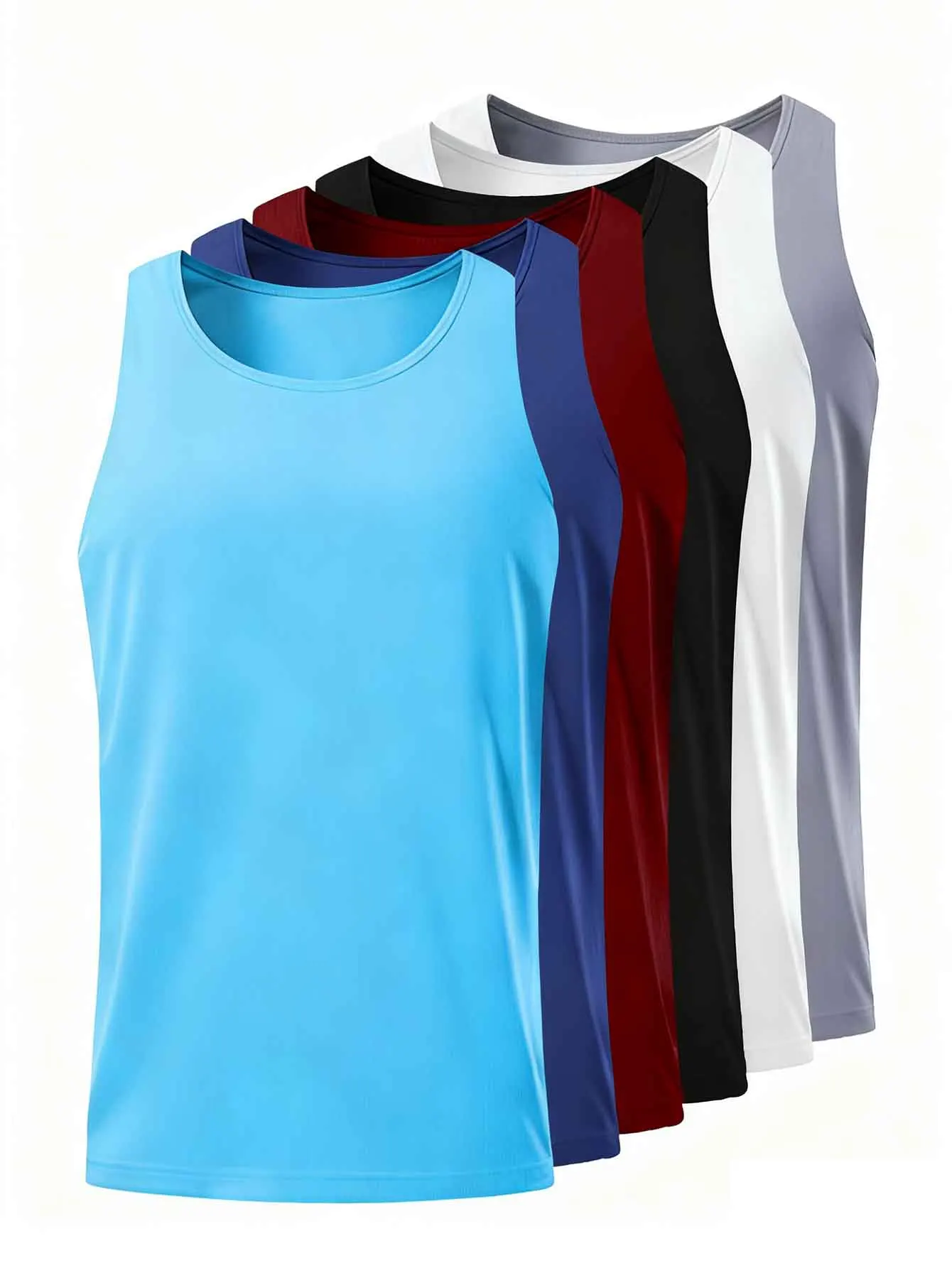 

SKYWEHYD Men's Athletic Tank Tops, Quick-Dry Moisture Wicking Performance Workout Shirts for Gym Training