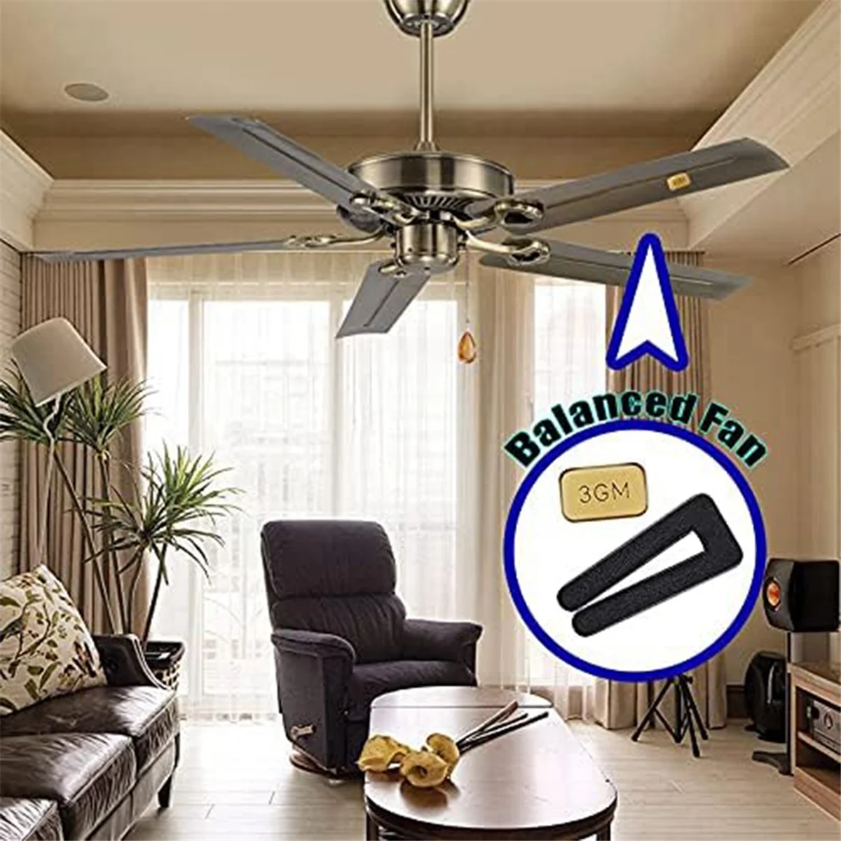 Ceiling Fan Blade Balancing Kit ,6PC Resilient Fan Blades Balance Clips 18 PC Metal Self-Adhesive 3g Ceiling Fan Weights