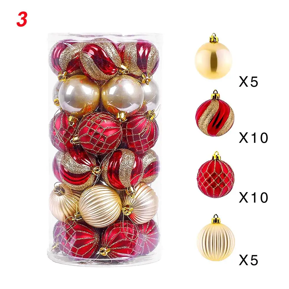 

30PCS 6CM Mixed Birthday Wedding Christmas Ball Home Decor Xmas Tree Pendant