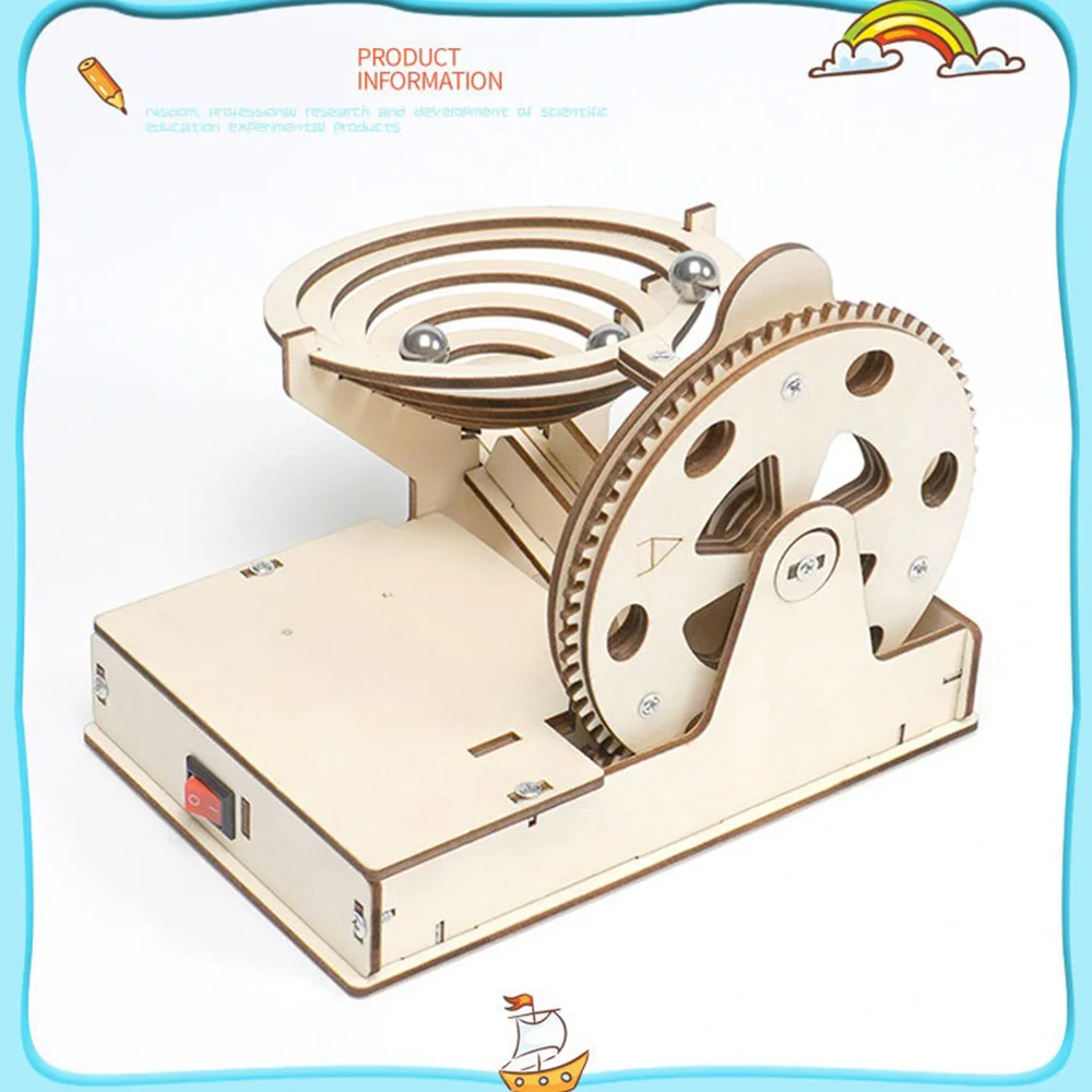 B78B-Wooden Marble Run 3D Puzzle Educational Mechanical Kit Maze Ball Building Coaster For Children Teen Birthday Gifts