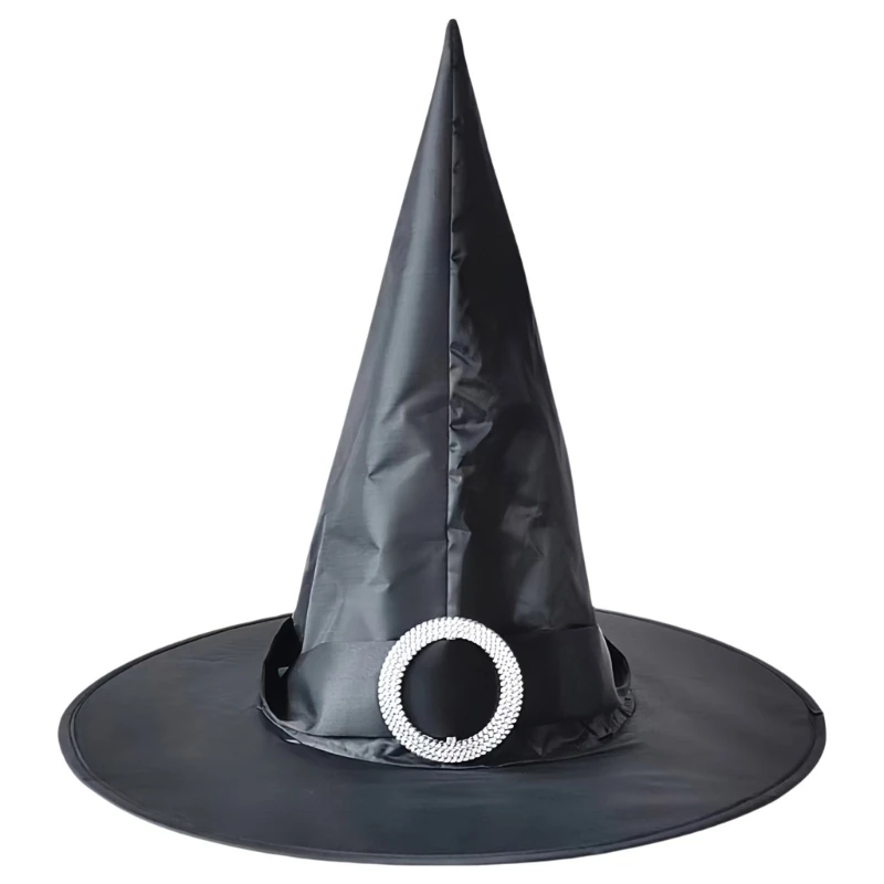 Halloween Women Witch Hat Foldable Pointed Hat Wide Border Witch Hat for Adults Cosplay and Festival Make Up