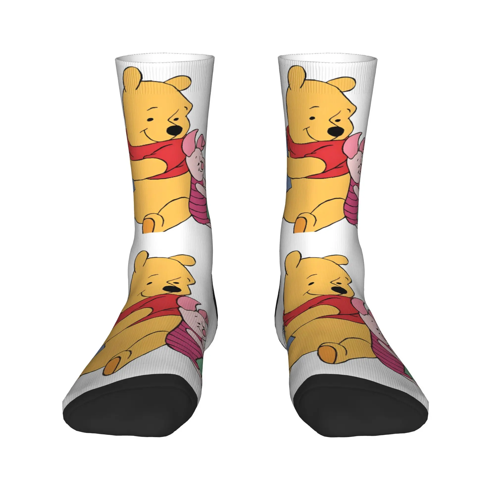 Winnie the Pooh and Piglet Socks  Non Slip Stockings Women Men Breathable Climbing Socks Winter Leisure Graphic Socks