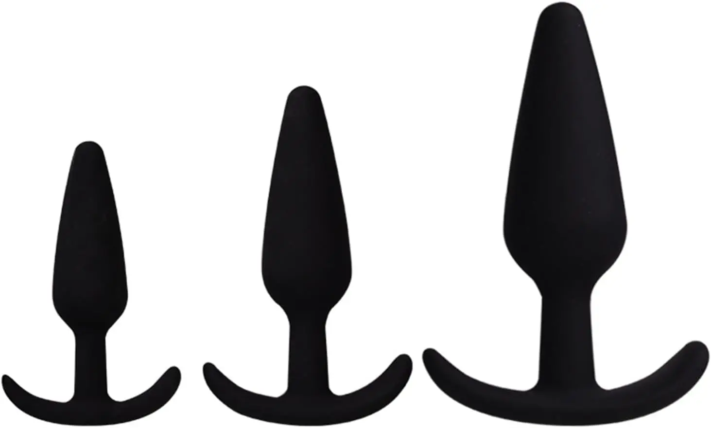 Pointed Silicone Anal Plug 3-Piece Set Couple Masturbation Sex Toy Anal Plug With Anchor Base Adult Sex Toys