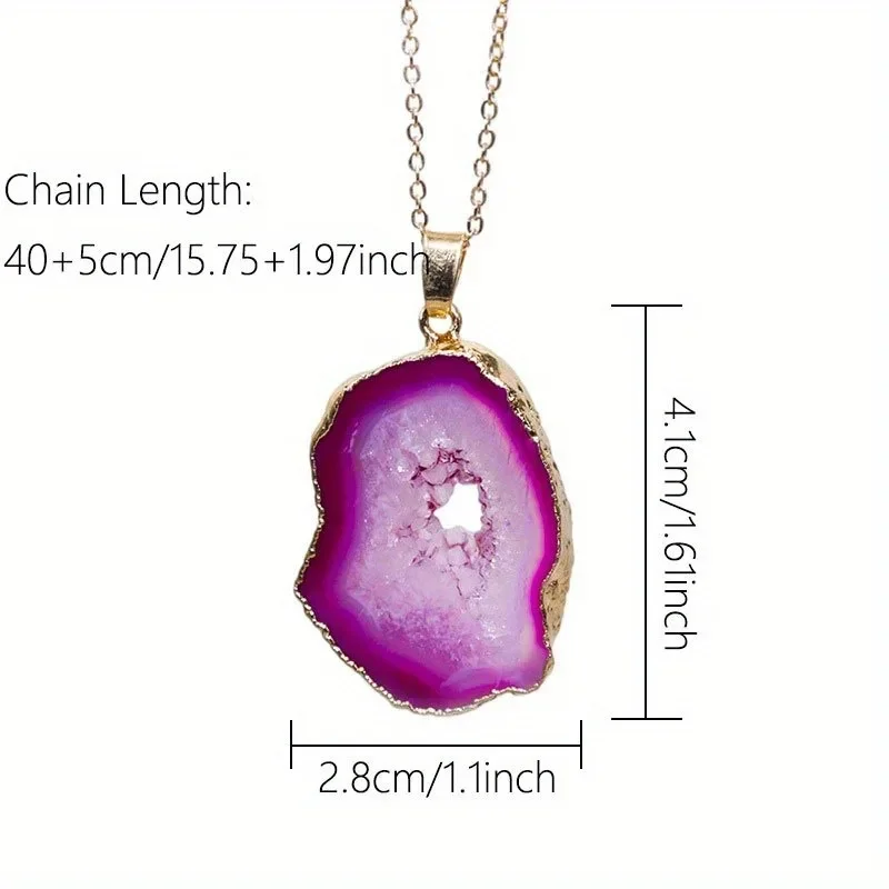 شفاء طبيعي كريستال كوارتز الريكي شقرا مجوهرات للنساء الطبيعية غير النظامية حجر العقيق قلادة قلادة للنساء هدايا