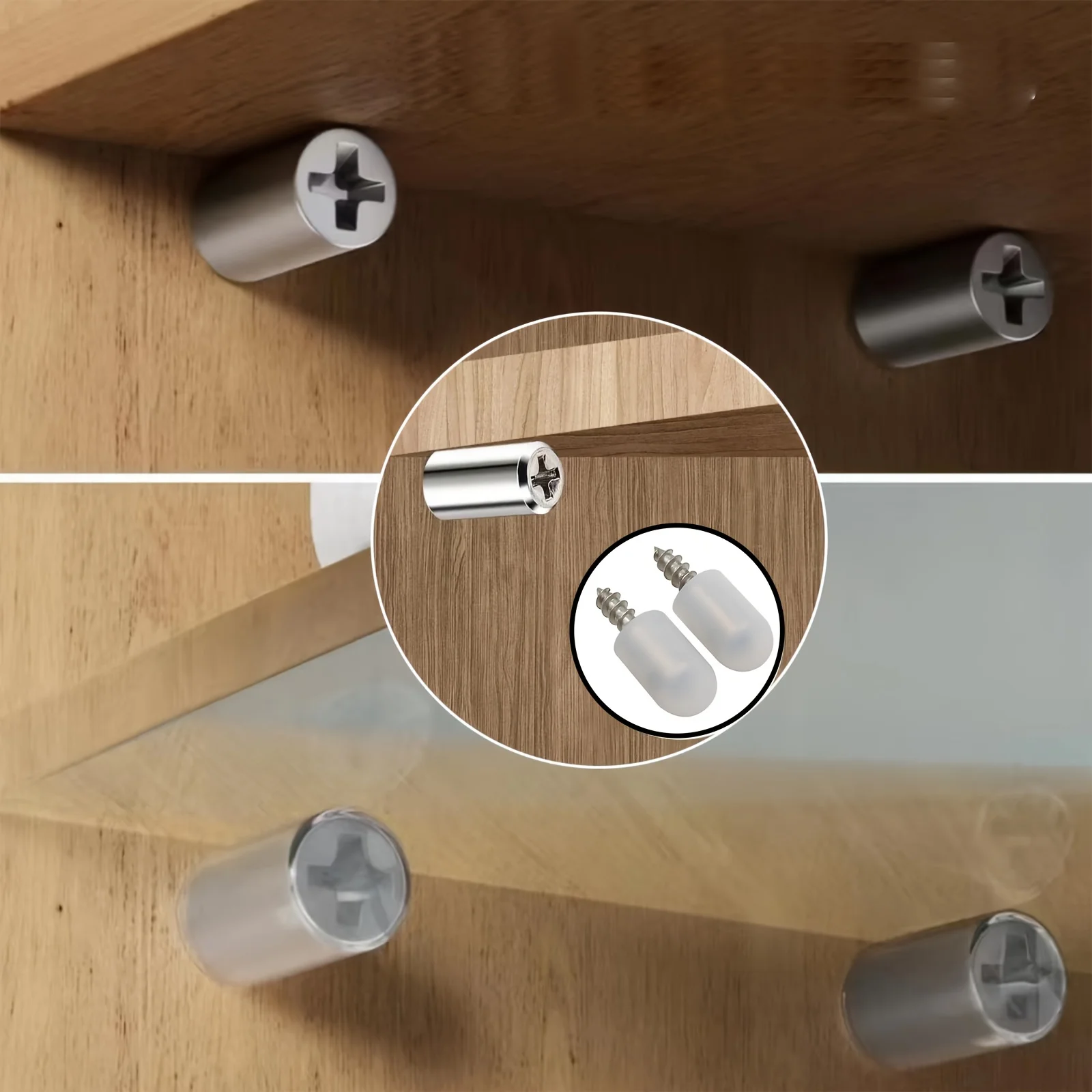 10-100pcs Self-Tapping Screws Cabinet Laminate Shelf Support Pegs with Non-Slip Sleeve Shelves Kitchen Furniture Closet Pin