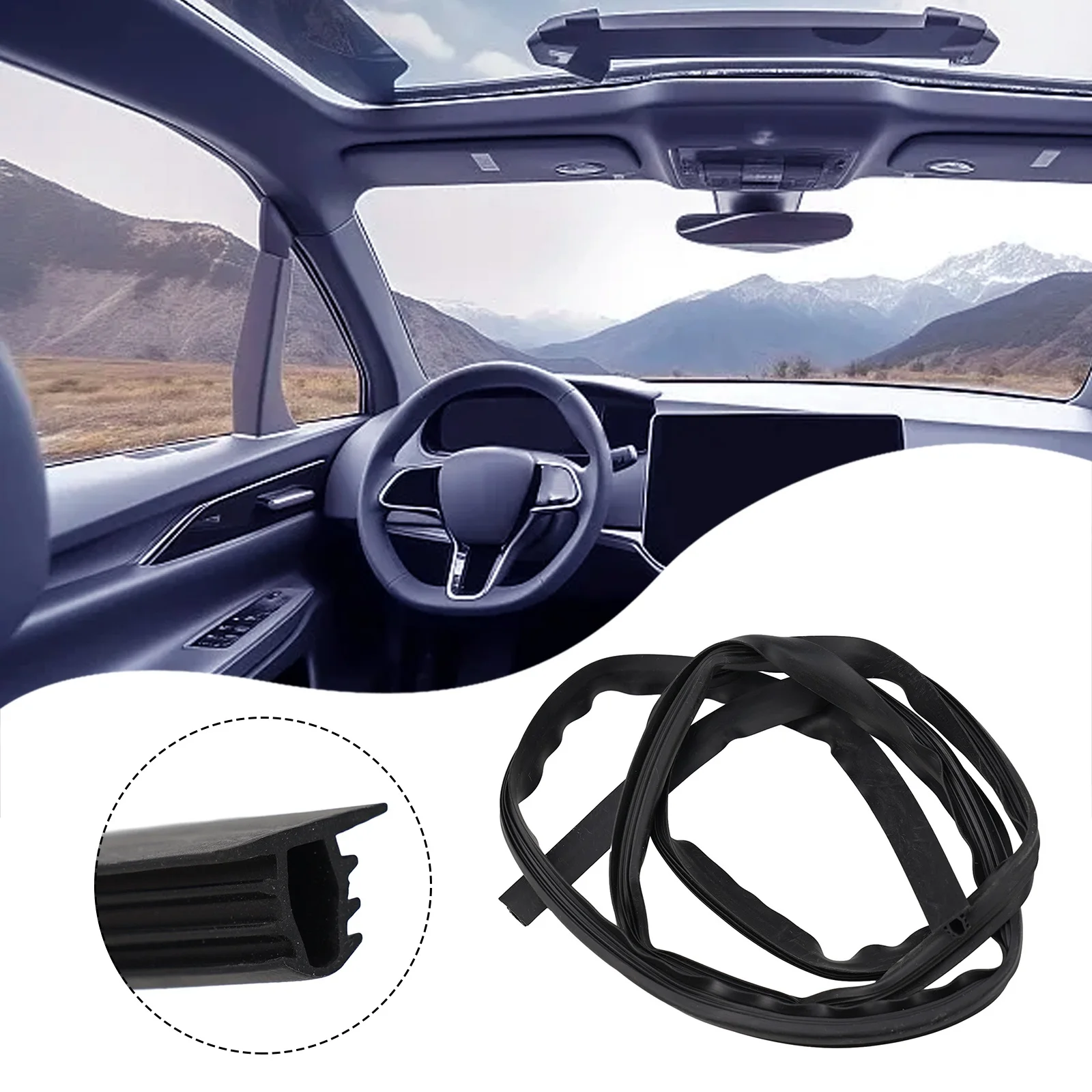 Useful Brand New Portable Practical Sealing Strip Rubber Adjustable Black Color Easy To Install 1.6m/5.25 Feet