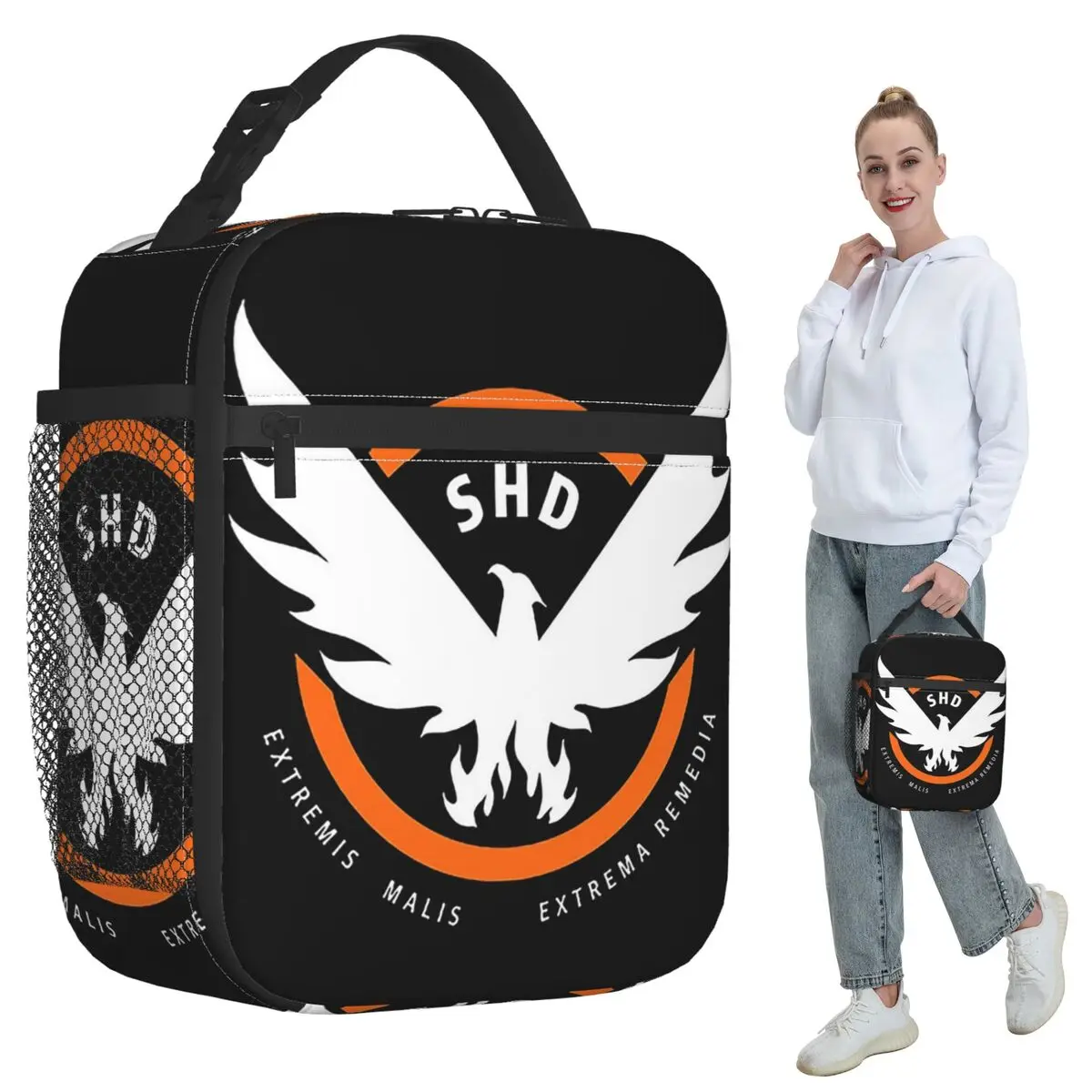 Game Tom Clancys The Division SHD Seal Insulated Lunch Bag School Cooler Thermal Food Box Tote Portable Lunch Boxes Container