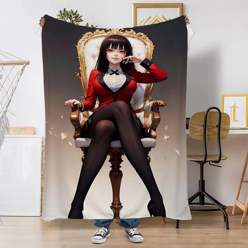 

K-Kakegurui Y-Yumeko J-Jabami Anime Blanket Portable Fluffy Soft Blankets for Decorative Sofa Camping Throw Plaid With Print
