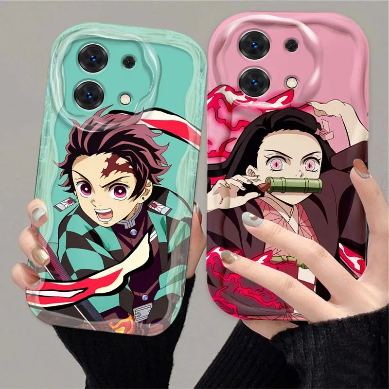 

D-Demon S-Slayer Kamado Nezuko Phone Case For Xiaomi Redmi 9T 9A 9 9C 10 10C 12 13 13C 14C A2 A1 Plus K30 K40 K60 5G Wave Oil