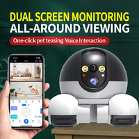 Dual Lens 4K PTZ Robot Camera Wireless Wifi Smart Home Security Two-way Audio Color Night Vision Surveillance Baby Pets Monitor