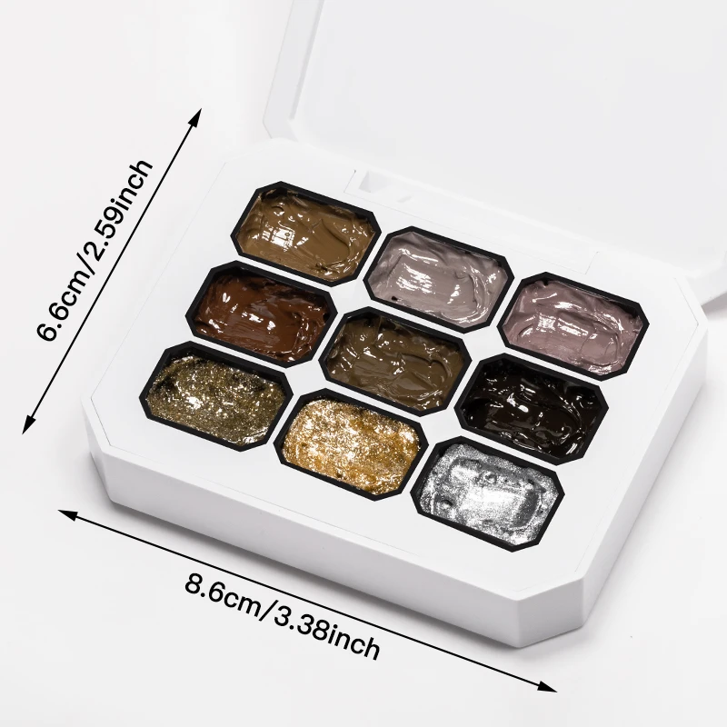 9 colori Nove Palace Grid Pat Smalto per unghie Caldo inverno Marrone Oro Argento Colore Colla per unghie Sbavature Colla per unghie ad alta saturazione in scatola