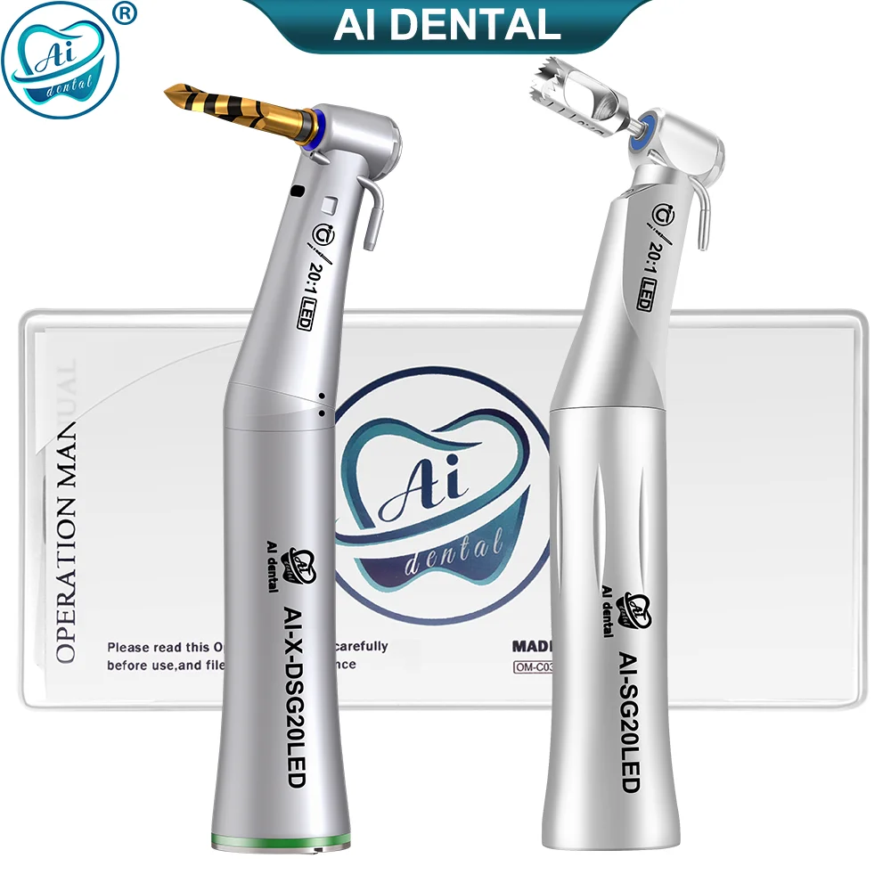 

AI-SG20LED/AI-X-DSG20LED Dental LED Implant Surgery Handpiece 20:1 Contra Angle E-Type Motor Single Spray with 80Ncm Max Torque