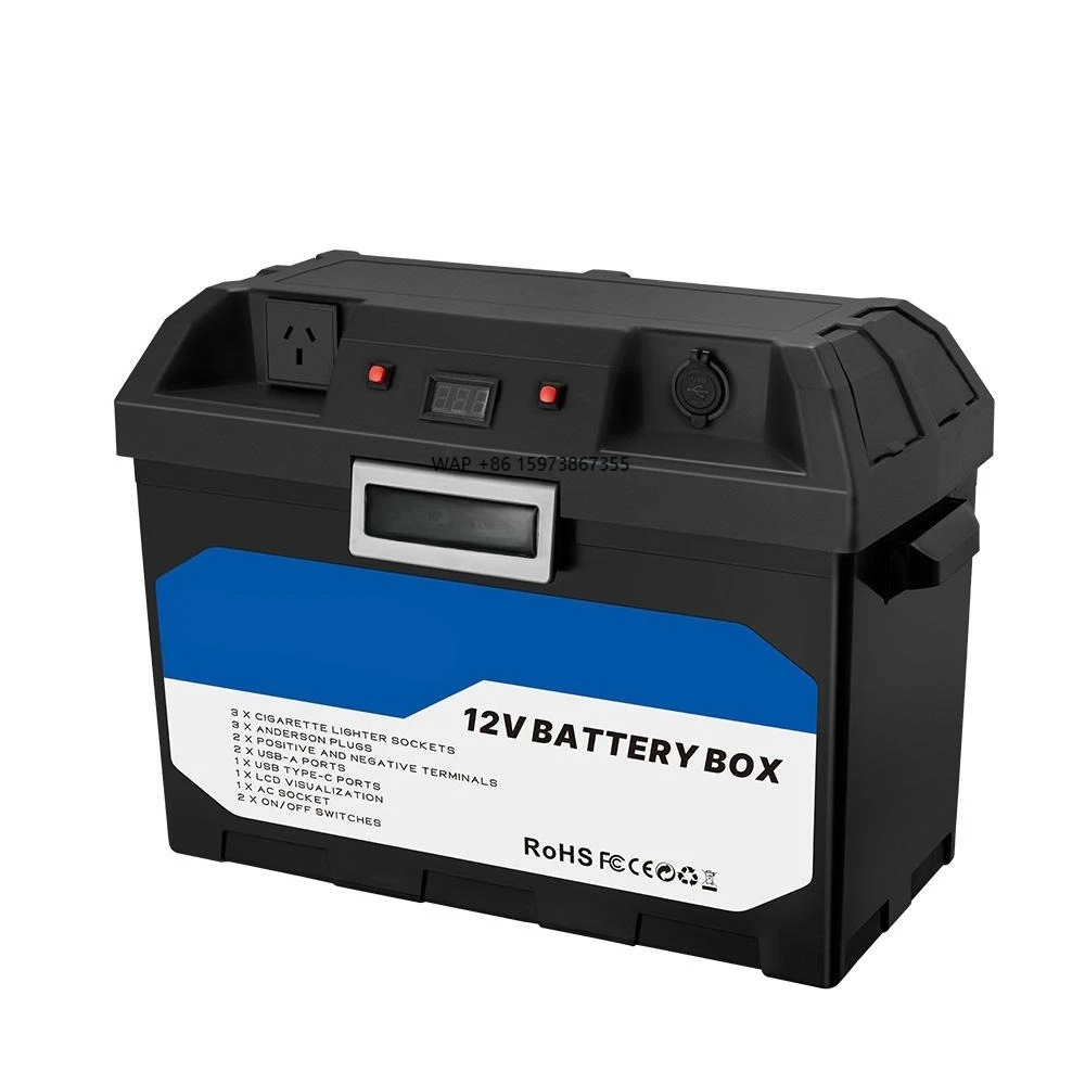 

Блок питания ATEM, встроенный инвертор 500 Вт, постоянный ток в переменный ток, 110 В, 220 В, водонепроницаемый, 12 В, портативный чехол для аккумулятора LiFePO4 для кемпинга