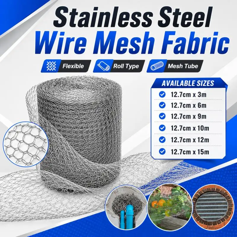 1/2/3pcs Flexible Stainlesss Steel Mesh for Mice Control Insect Proof Garden Netting Gaps Filler Squirrel Repeller Hole Block