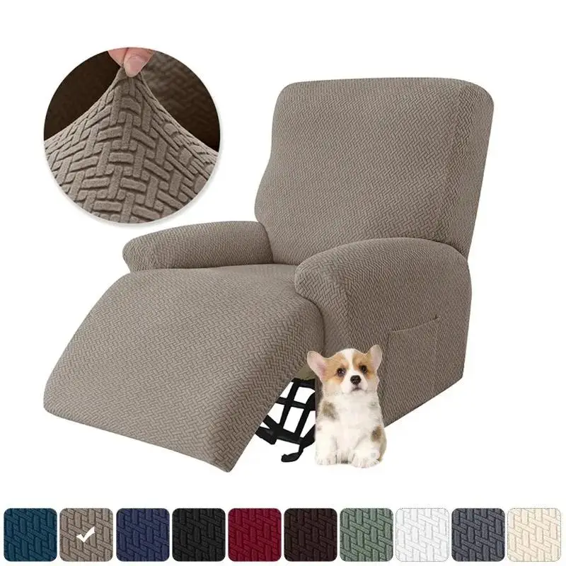 Recliner Sofa Cover Knitted Jacquard Lazy Boy Elastic Sofa Protector Relax Armchair Cover Lounge Home Pets Anti-Scratch 1 Seater