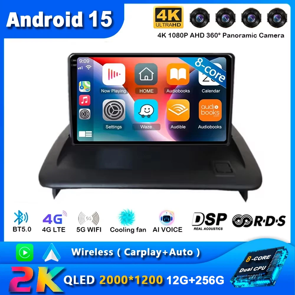 Android 15 Carplay Radio de coche para VOLVO C30 S40 C70 2006 2007 2008 - 2012 navegación GPS reproductor Multimedia wifi + 4G BT Auto 2 DIN