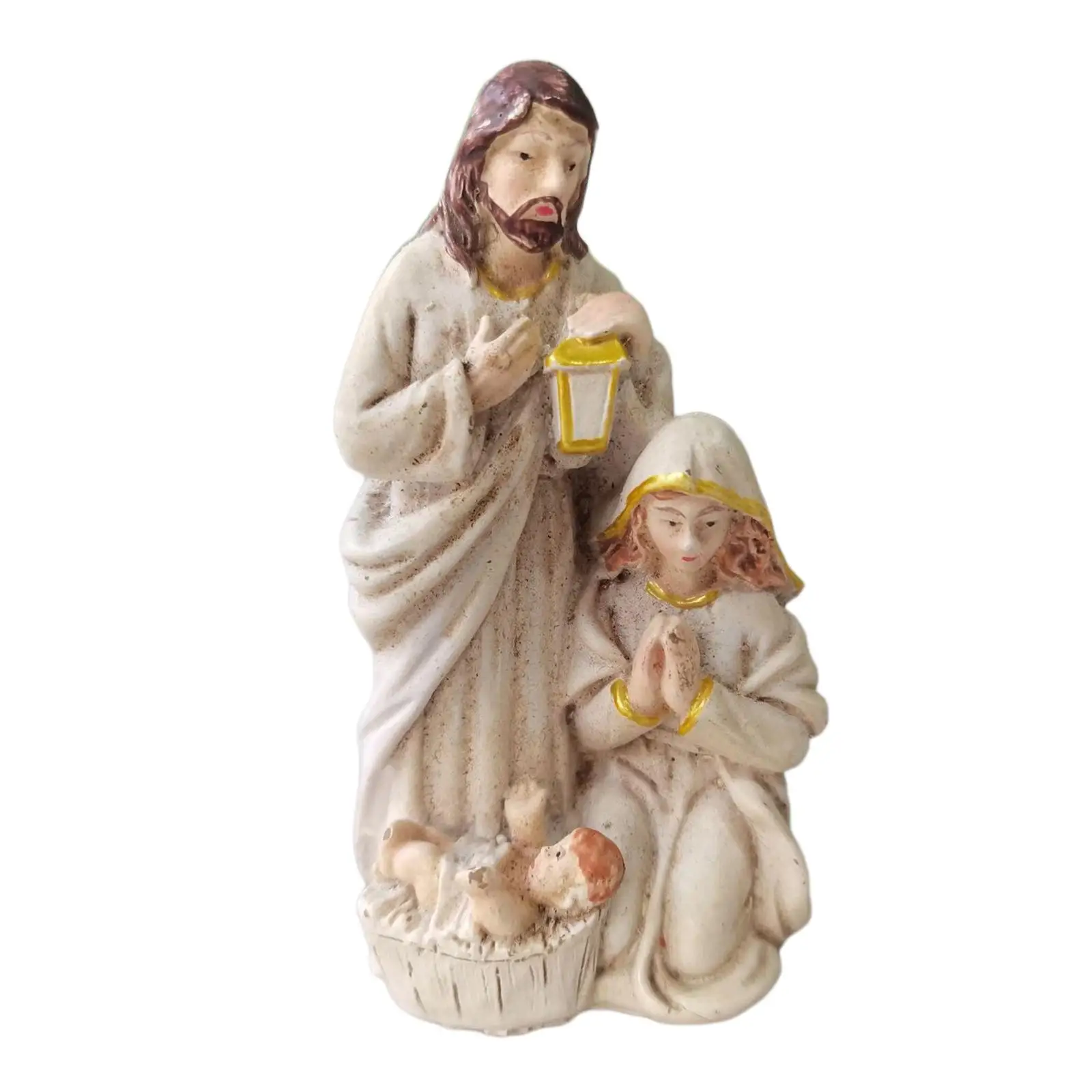 Christ Nativity Statues Scene Set Baby Jesus Figurine Hand Painted Small