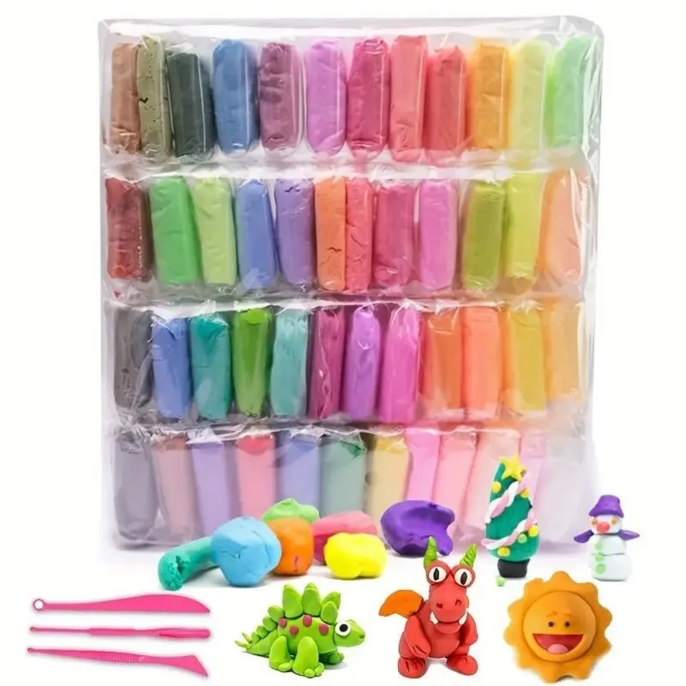 48 Colors Air Dry Clay Ultra Light And Air Dry Clay For Children Non-Toxic And Eco-Friendly Modeling Magic Clay With Tools image 3