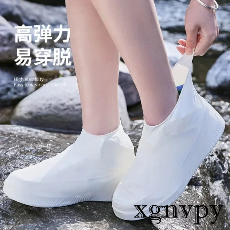 xgnvpy Outdoor Rubber Rain Boot Overshoes Silicone Waterproof Shoe Cover Reusable Non-Slip Protector Rain Gear for Daily Use