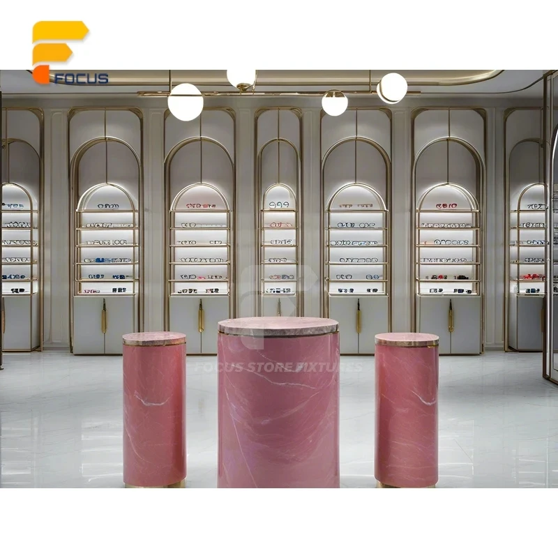 custom.Upgraded design boutique glass and metal shelvesOEMService Visual Design
