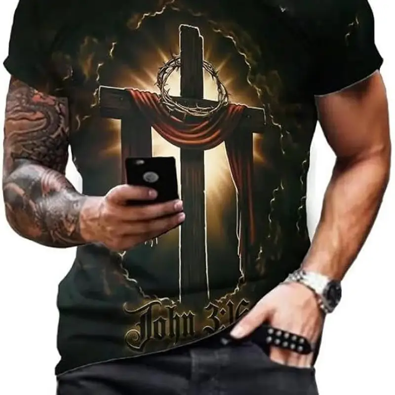 

Harajuku Style Hip Hop T Shirt God Religion Christ Jesus Streetwear