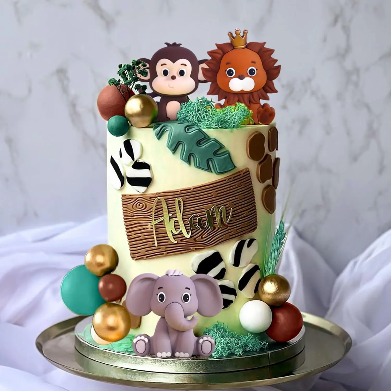 LaVenty Safari Babyparty Kuchendekoration Safari Tiere Kuchendekoration Wild One Kuchendekoration Two Wild Cake Topper