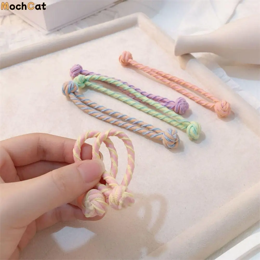 Sweet High Elastic Chinese Knot Hair Rope Headdress Ponytail Holder Candy Color Hair Tie Korean Style Rubber Band Female/Girls